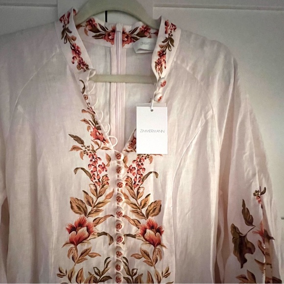 💐 Zimmermann Vacay Billow belted  floral linen maxi dress 💐 - Picture 8 of 16